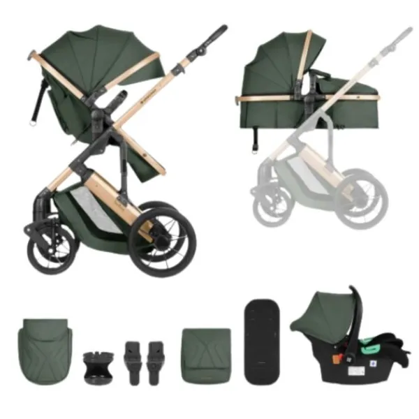 Kikkaboo Kinderwagen 3 in 1 Darling Leger Groen> Wandelwagens|Complete Kinderwagens
