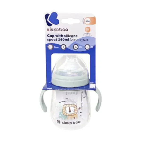 Kikkaboo Savanna Beker Met Siliconen tuit - 240ml - Mint> Bekers