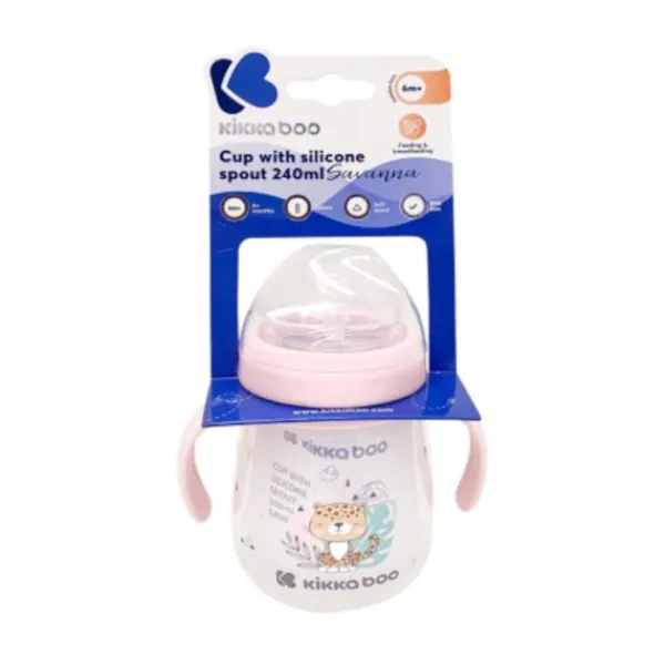 Kikkaboo Savanna Beker Met Siliconen tuit - 240ml - Mint> Bekers