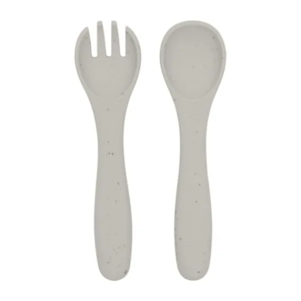 Kikkaboo Vork En Lepel - Platina Siliconen - Zand> Bestek