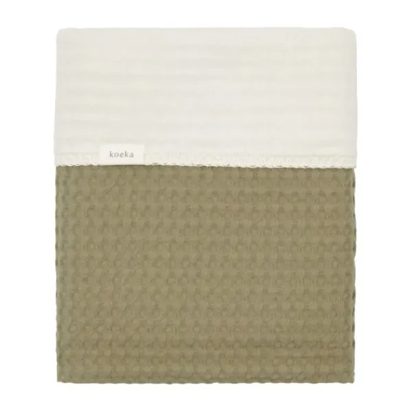 Koeka Ledikantdeken Cotton Fleece Wafel Amsterdam Sand> Ledikantdekens