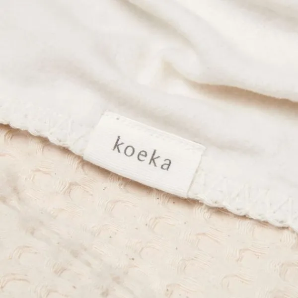 Koeka Ledikantdeken Cotton Fleece Wafel Amsterdam Sand> Ledikantdekens