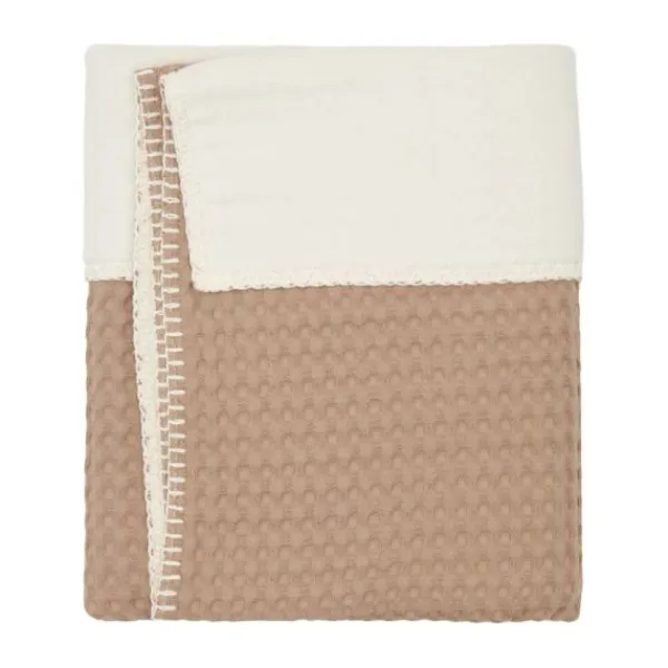 Koeka Ledikantdeken Cotton Fleece Wafel Amsterdam Sand> Ledikantdekens