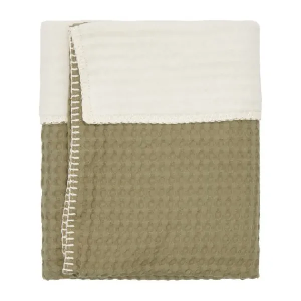 Koeka Wiegdeken Cotton Fleece Wafel Amsterdam Sand> Wiegdekens