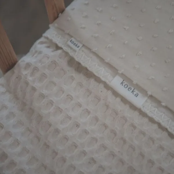 Koeka Wiegdeken Cotton Fleece Wafel Amsterdam Sand> Wiegdekens