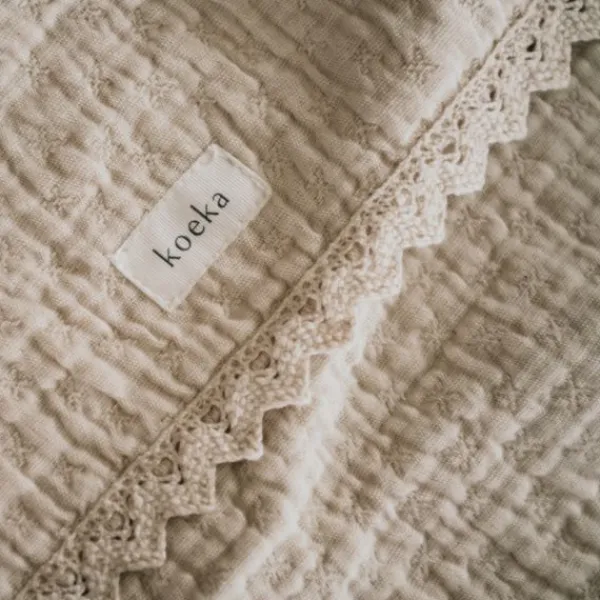 Koeka Wiegdeken Lace Elba Natural 75 x 100 cm> Wiegdekens