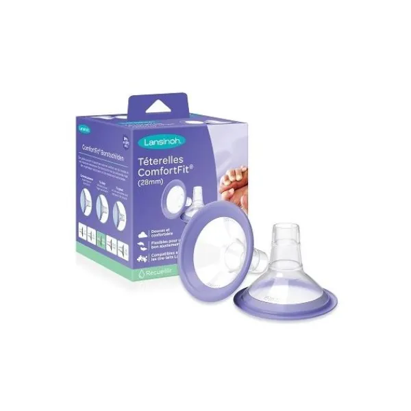 Lansinoh Borstschilden Comfort Fit 21mm 2st.> Flessen