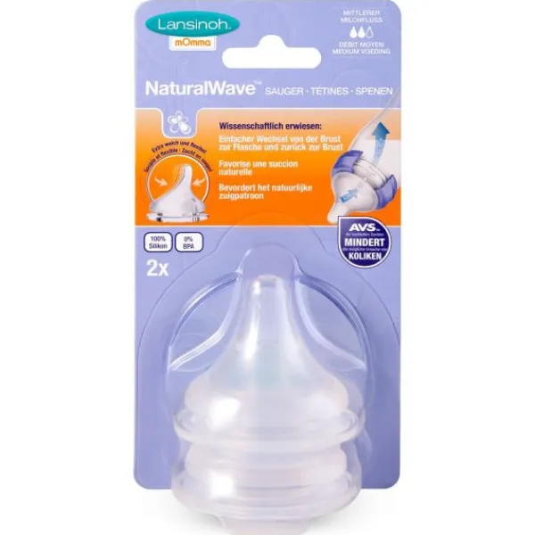 Lansinoh Flesspeen Natural Medium (2 stuks)> Flesspenen