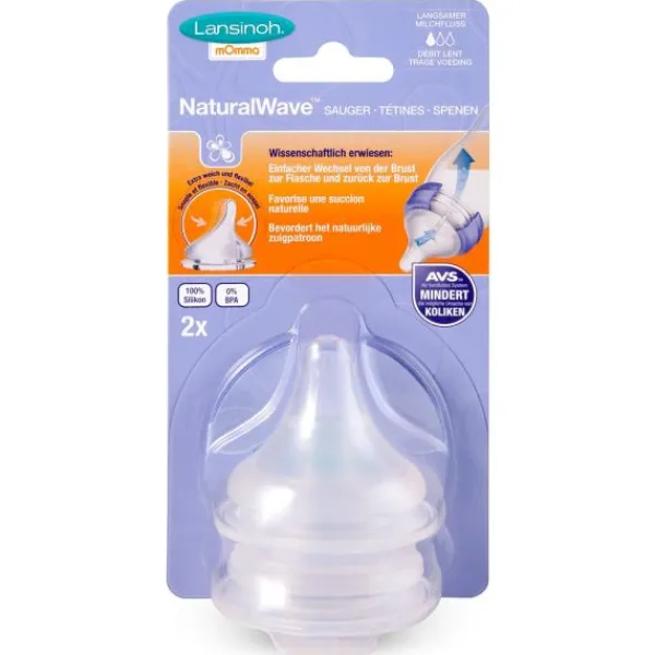 Lansinoh Flesspeen Natural Slow (2 stuks)> Flesspenen