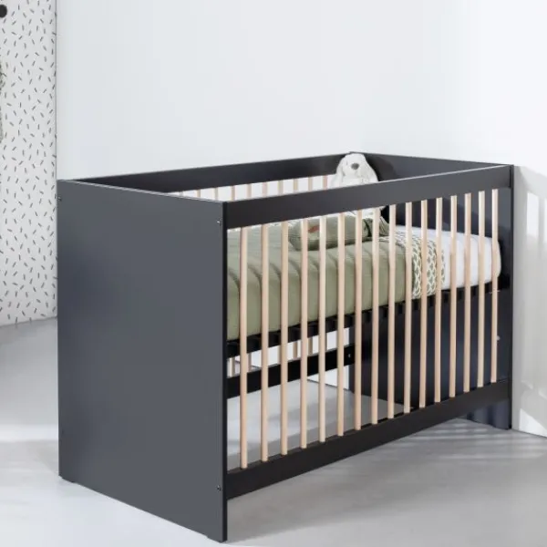 Europe Baby Ledikant 60-120 Nova Zwart/Eiken> Ladekasten|Ledikanten