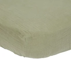 Little Dutch Hoeslaken Hydrofiel Wieg 40 x 80 Olive> Hoeslakens
