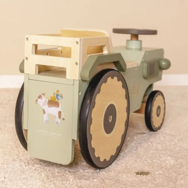 Little Dutch Houten 4-Wieler Tractor Little Farm FSC> Loopauto's