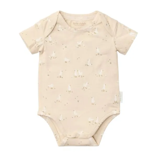 Little Dutch Little Goose Korte Mouw Romper - Maat 50 - Beige> Rompertjes