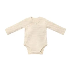 Little Dutch Stripe Lange Mouw Overslag Romper - Maat 44 - Soft Beige> Rompertjes