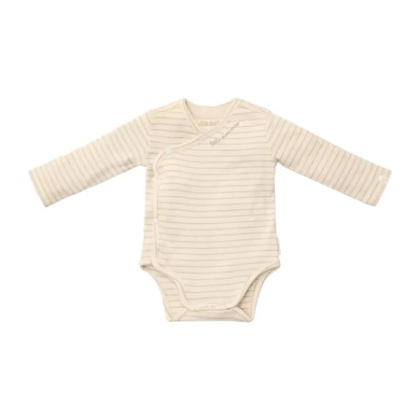 Little Dutch Stripe Lange Mouw Overslag Romper - Maat 44 - Soft Beige> Rompertjes