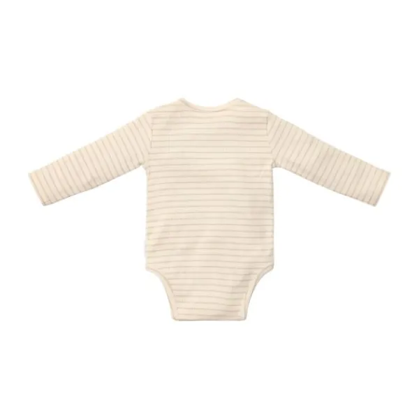 Little Dutch Stripe Lange Mouw Overslag Romper - Maat 44 - Soft Beige> Rompertjes