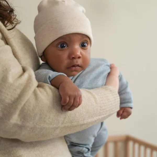 Lodger Melange Mutsje - 0-6mnd - Tan> Mutsjes