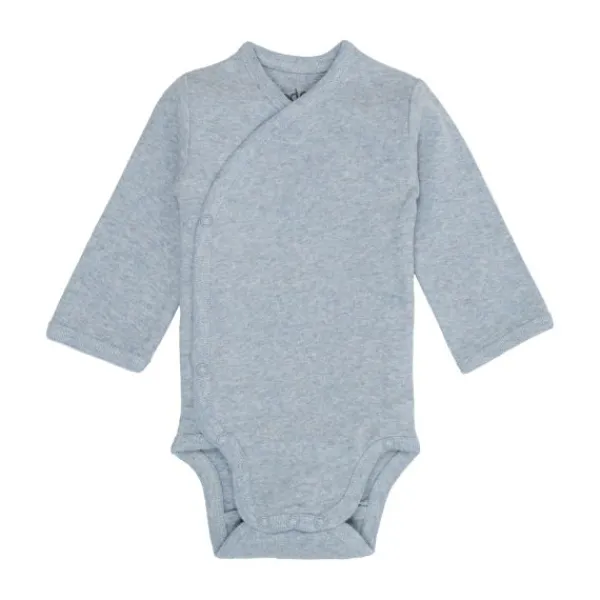 Lodger Melange Romper Lange Mouwen - Maat 50 - Blue Fogg> Rompertjes