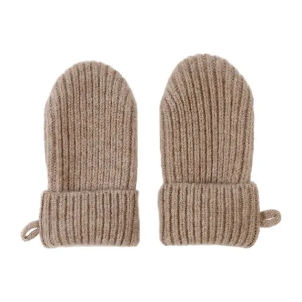 Lodger Mittens Merino Wool Beige 0-12M> Wanten