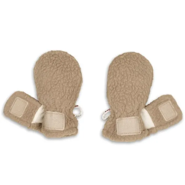Lodger Mittens Teddy Fleece Beige 0-12M> Wanten