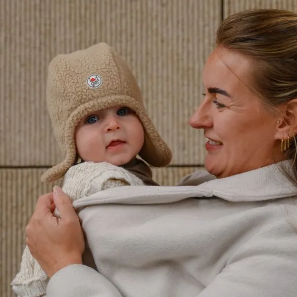 Lodger Muts Teddy Fleece Beige 0-3M> Mutsjes