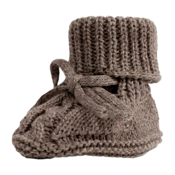 Lodger Slofjes Gebreid Met Kabel - 0-6 mnd - Buffalo> Slofjes