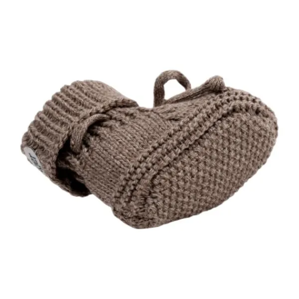 Lodger Slofjes Gebreid Met Kabel - 0-6 mnd - Buffalo> Slofjes