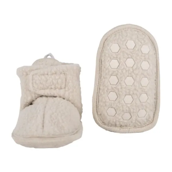 Lodger Slofjes Teddy Fleece Birch 0-3M> Slofjes