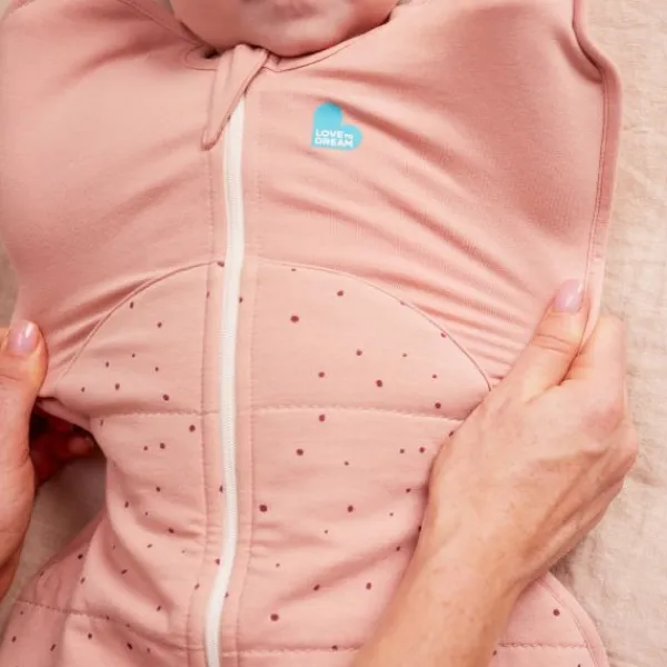 Love To Dream SwaddleUp™ 2.5 TOG - Fase 1 - Maat M - Olive Bees> 4-Seizoenen Slaapzakken