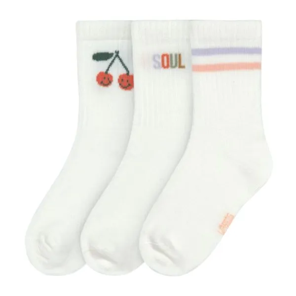 Lässig Tennis Socks GOTS - 3-pack - Cherry - Maat 19-22> Sokjes