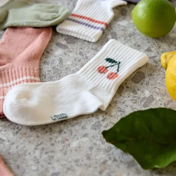 Lässig Tennis Socks GOTS - 3-pack - Cherry - Maat 19-22> Sokjes