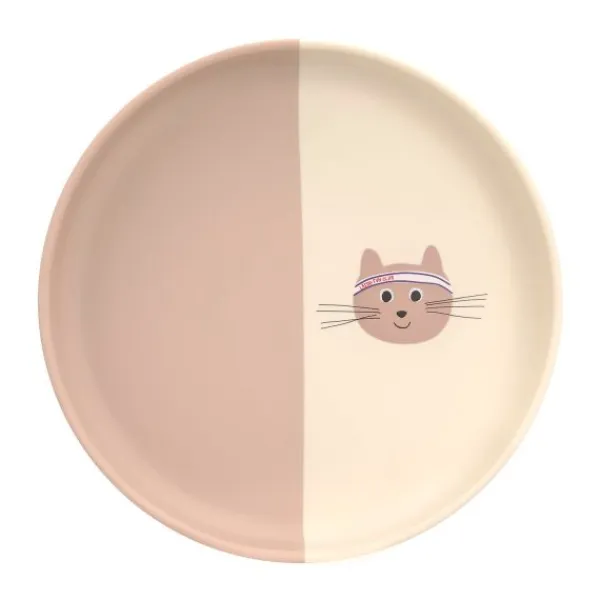 Lässig Tiny Team Cat Bord - Siliconen - Roze> Bordjes