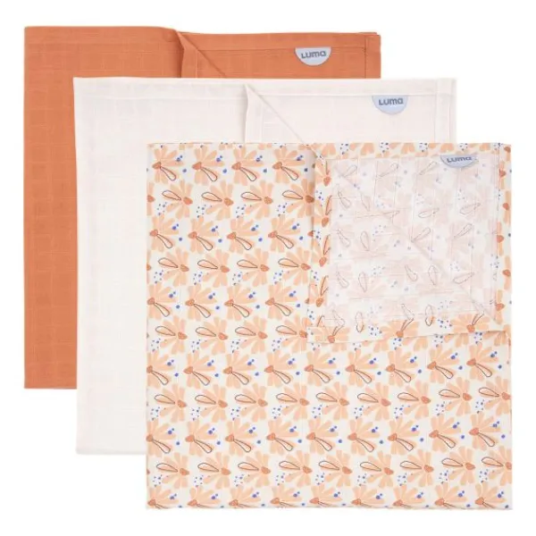 Luma Monddoek Hydrofiel Flowerfever 3-Pack> Monddoekjes / Spuugdoekjes