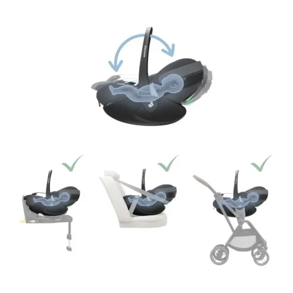 Maxi-Cosi Autostoel Pebble 360 Pro2 Twillic Green> Autostoel Groep 0/1 (0-18Kg)|Autostoel Groep 0+ (0-13Kg)