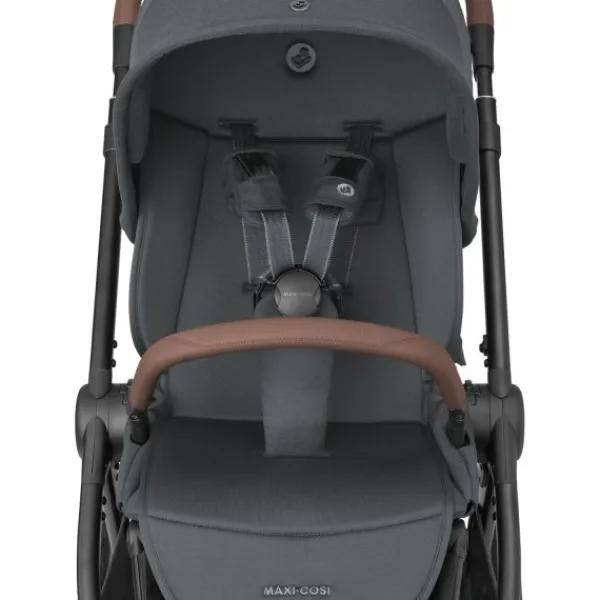 Maxi-Cosi Kinderwagen - Oxford Plus - Twillic Graphite (Dark Frame + Brown Leather)> Wandelwagens|Complete Kinderwagens