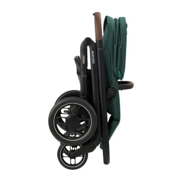 Maxi-Cosi Plaza+ Essential Green - Black Frame + Brown Leather> Wandelwagens|Complete Kinderwagens
