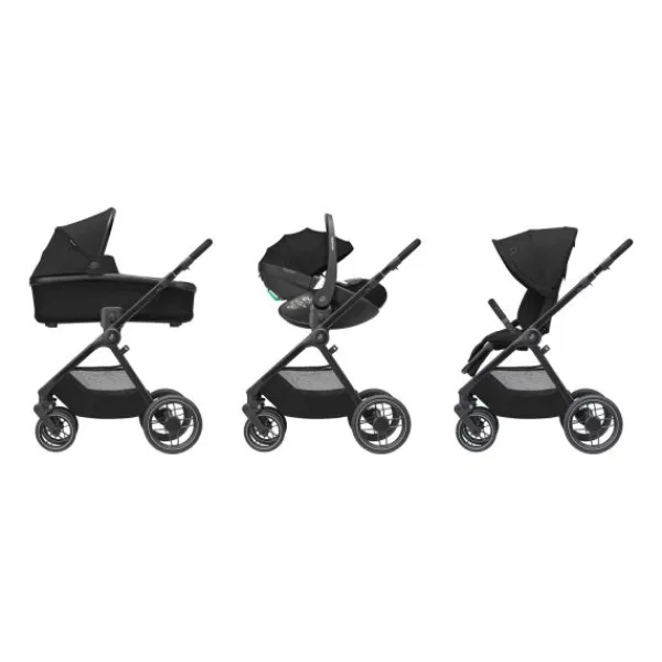 Maxi-Cosi Wandelwagen Oxford Essential Black Dark Frame + Black Leather> Wandelwagens|Complete Kinderwagens