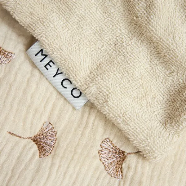 Meyco Baby Gingko Wiegdeken - 75 x 100 cm - Pre-Washed hydrofiel - Soft Sand> Wiegdekens