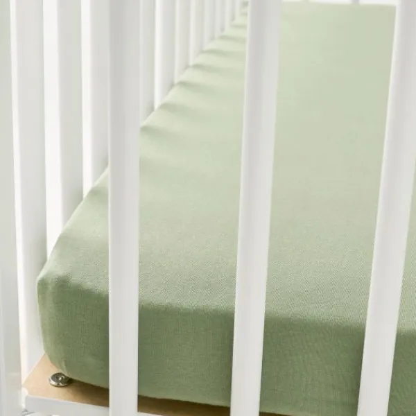 Meyco Baby Hoeslaken Boxmatras Uni Olive Green 75 x 95 cm> Accessoires Boxen