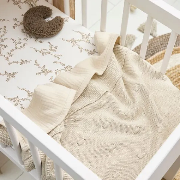 Meyco Baby Ledikantdeken Knots Soft Sand 100 x 150 cm> Ledikantdekens