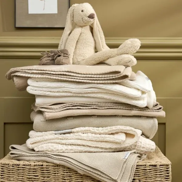Meyco Baby Ledikantdeken Knots Soft Sand 100 x 150 cm> Ledikantdekens
