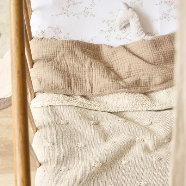 Meyco Baby Ledikantdeken Teddy Knots Soft Sand 100 x 150 cm> Ledikantdekens