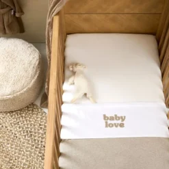 Meyco Baby Ledikantlaken Baby Love Sand Melange 100 x 150 cm><noscript><img width=