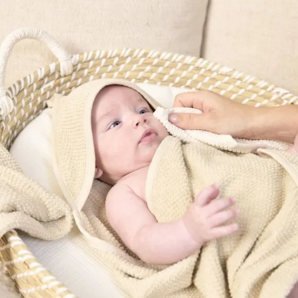 Meyco Baby Popcorn Badcape - 75 x 75 cm - Soft Olive> Badcapes