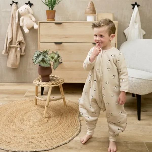 Meyco Baby Slaapzak Jumper Winter Winter Penguin Soft Sand 92 cm> 4-Seizoenen Slaapzakken|Winter Slaapzakken