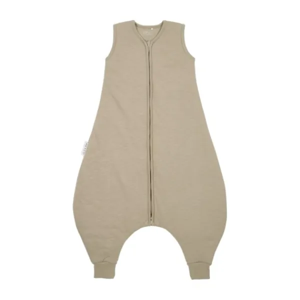 Meyco Baby Slaapzak Jumper Winter Slub Met Team No Sleep Applicatie Taupe / Offwhite 80 cm> 4-Seizoenen Slaapzakken
