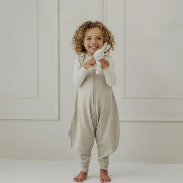Meyco Baby Slaapzak Jumper - Studio - Merinowol - Sand Melange - 92 cm> 4-Seizoenen Slaapzakken