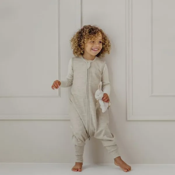 Meyco Baby Slaapzak Jumper - Studio - Merinowol - Sand Melange - 92 cm> 4-Seizoenen Slaapzakken
