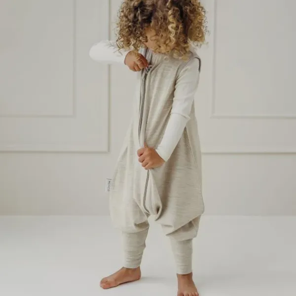 Meyco Baby Slaapzak Jumper - Studio - Merinowol - Sand Melange - 92 cm> 4-Seizoenen Slaapzakken