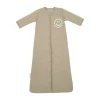 Meyco Baby Slaapzak Met Afritsbare Mouwen Slub Met Smile Applicatie Taupe / Offwhite 110 cm> 4-Seizoenen Slaapzakken